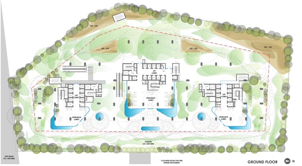 Aerial view of The Trident master plan layout